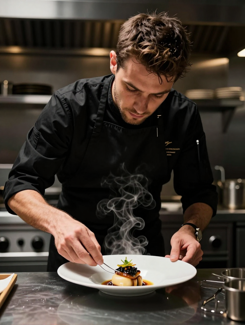 Chef al lavoro in cucina